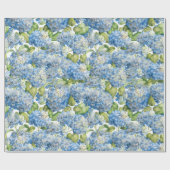 Hydrangea Floral Classic Blue Pattern Cadeaupapier (Vlak)