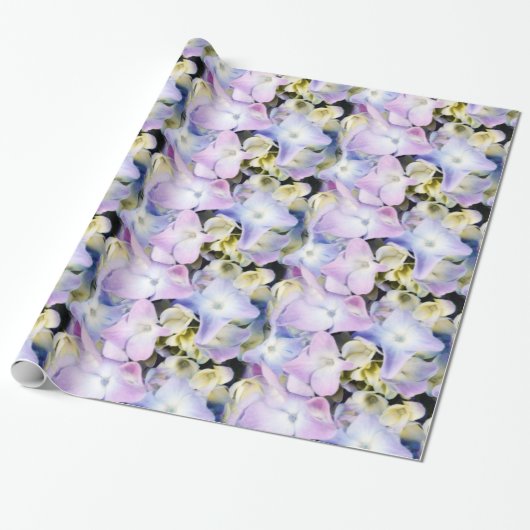 Hydrangea Floral Gift Wrap Cadeaupapier (Uitgerold)