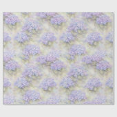 Hydrangea Floral Gift Wrap | Elegant Blue & Lilac Cadeaupapier (Vlak)
