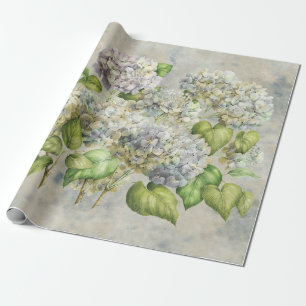 Hydrangea Floral Lavender on Grey  Cadeaupapier