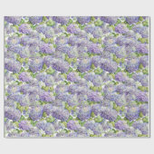 Hydrangea Floral Paars Pattern Cadeaupapier (Vlak)