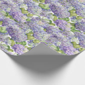 Hydrangea Floral Paars Pattern Cadeaupapier (Hoek)