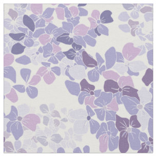 Hydrangea Floral Pattern - Paarse Blooms Stof