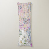 Hydrangea Floral Pink Country Hout Lichaamskussen (Voorkant Verticaal)