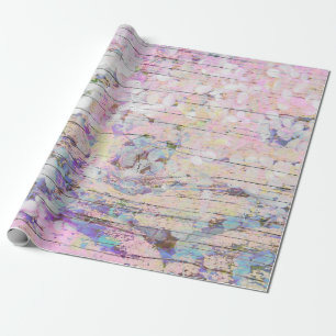 Hydrangea Floral Pink Land  Rustic Cadeaupapier