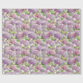 Hydrangea Floral Pink Lavender Patroon Cadeaupapier (Vlak)