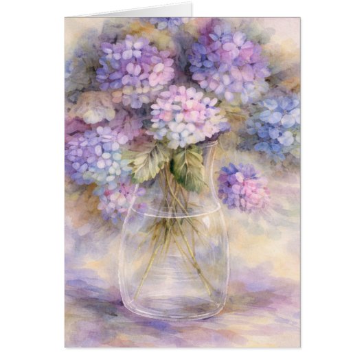 Hydrangea Floral Vase Card | Luxe Botanical (Devant)