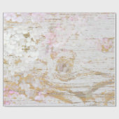 Hydrangea Floral White Distress Wood Cadeaupapier (Vlak)