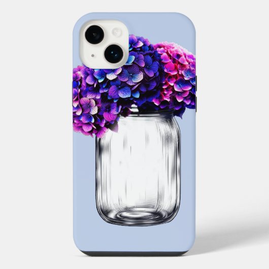 Hydrangea Florale Rose Bleu Violet Vibrant (Verso)