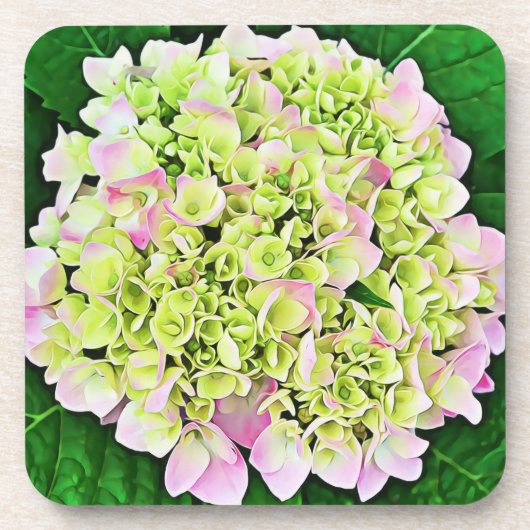  Hydrangea Flower Art Onderzetter Set (Voorkant)