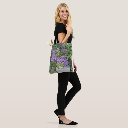 Hydrangea Flower Canvas tas (Op model)