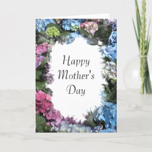 Hydrangea Flower Frame Happy Mothers Day Kaart