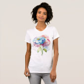 Hydrangea Flower in Waterverf stijl T-shirt (Voorkant volledig)