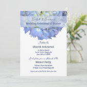 Hydrangea Flower Wedding Rehearsal Dinner Kaart (Staand voorkant)