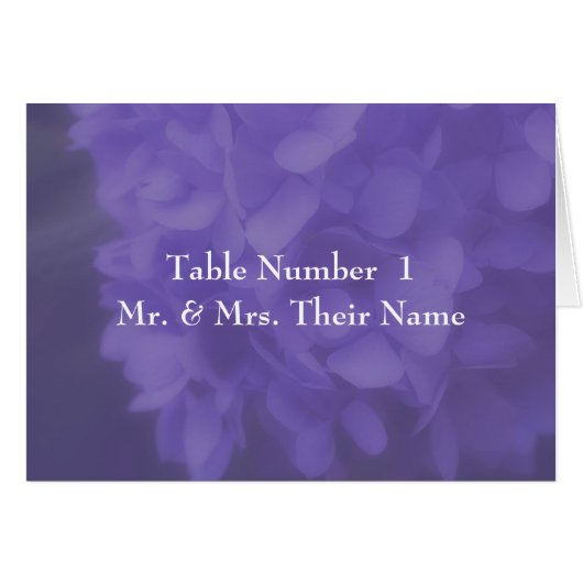 Hydrangea Flower Wedtable Place Card (Voorkant Horizontaal)