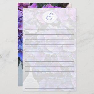 Hydrangea Flowers Bckground Monogram Initiaal Briefpapier