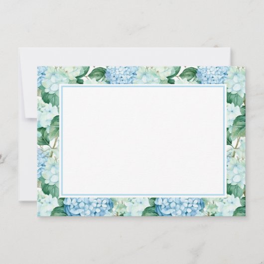 Hydrangea Flowers Flat Note Kaart Notitiekaartje (Voorkant)