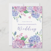 Hydrangea Flowers, Soft Paars, Blue, Weddenschap Kaart (Voorkant)