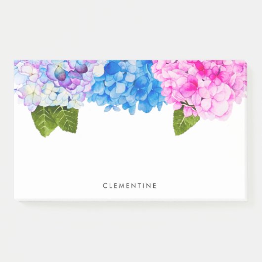 Hydrangea Flowers, Waterverf, gepersonaliseerd Post-it® Notes (Voorkant)