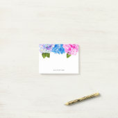 Hydrangea Flowers Waterverf | Jouw namen toevoegen Post-it® Notes (Op bureau)