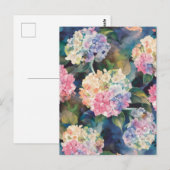Hydrangea Flowers Waterverf Patroon Blank Briefkaart (Voorkant / Achterkant)
