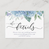 Hydrangea flowers Wedding Website Informatiekaartje (Voorkant)