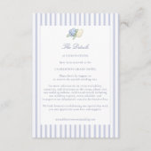 Hydrangea Formal Stripes Coastal Wedding Details Informatiekaartje (Voorkant)