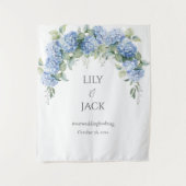 Hydrangea foto selfie wit bruiloft achtergrond wandkleed (Voorkant)