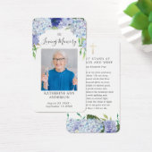 Hydrangea Funeral Memorial Poem Kaart (Bureau)