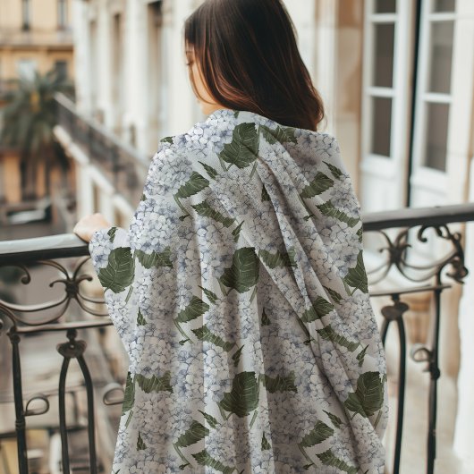 Hydrangea Garden Monogram  Fleece Deken
