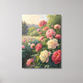 Hydrangea Garden Path Sunlight Print. Canvas Afdruk (Voorkant)