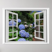 Hydrangea Garden Uitzicht Faux Poster (Voorkant)