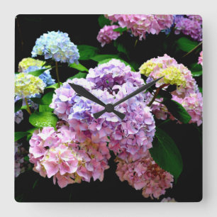 Hydrangea Garden Vierkante Klok