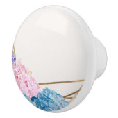 Hydrangea & Gold Elegant Floral Chic Spring Custom Keramische Knop (Rechts)