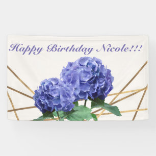 Hydrangea & Gold Elegant Floral Wedding Banner