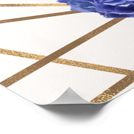 Hydrangea & Gold Elegant Floral Wedding Banner Poster (Hoek)