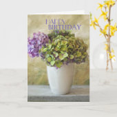 Hydrangea - Happy Birthday Friend Kaart (Gele Bloem)