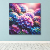 Hydrangea Harmony: De stralende symfonie van de Na Canvas Afdruk (Insitu (Houten vloer))