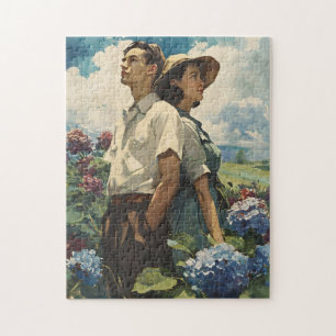 Hydrangea Harmony:  liefde Legpuzzel