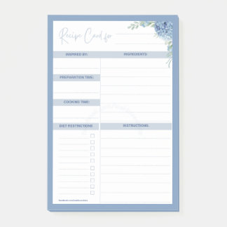 Hydrangea Haven RECEPTKAART Sjabloon lijst Post-it® Notes