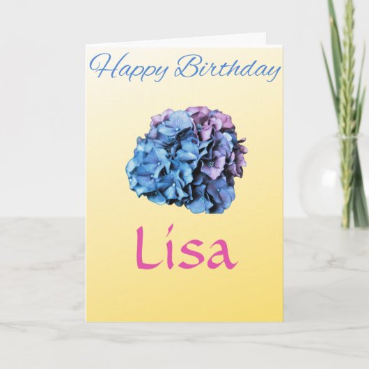 HYDRANGEA HEUREUSE CARTE D'ANNIVERSAIRE (Devant)