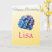 HYDRANGEA HEUREUSE CARTE D'ANNIVERSAIRE (Fleur jaune)