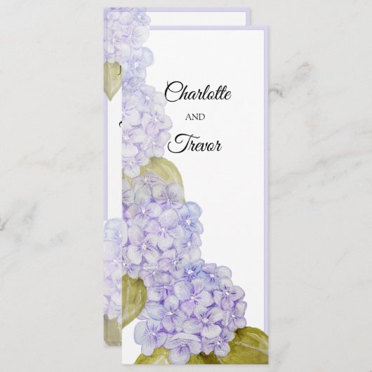 Hydrangea-hoeden van Violet Blue Kaart (Voorkant / Achterkant)