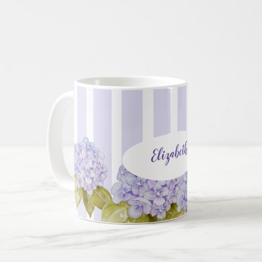 Hydrangea-hoeden van Violet Blue Koffiemok (Voorkant links)