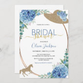 Hydrangea Horse Racing Bridal Douche uitnodiging (Voorkant / Achterkant)