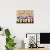 Hydrangea & Hummingbird God zegt dat je bent Poster (Thuiskantoor)