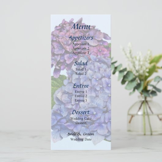 Hydrangea in Shades of Paars Menu (Staand voorkant)