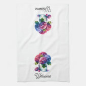 Hydrangea Jar Vaas Waterverf Keukenhanddoek (Verticaal)