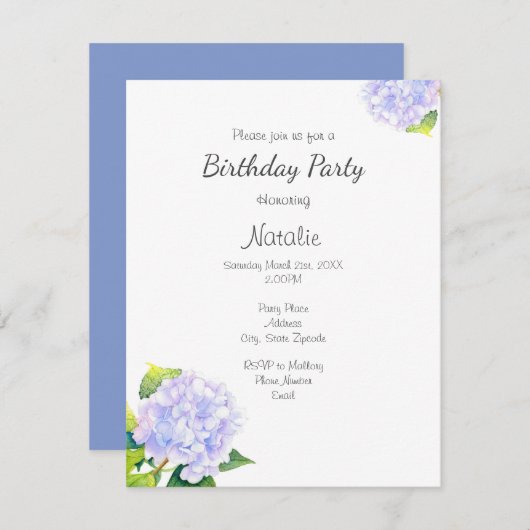 Hydrangea Kaart (Voorkant / Achterkant)