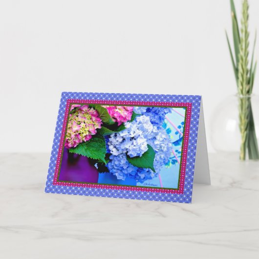 Hydrangea kleuren & randen IV Kaart (Voorkant)